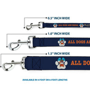 Dog Leash - BEACH DAWG CARE ALL DOGS ARE EQUAL Navy/Oange