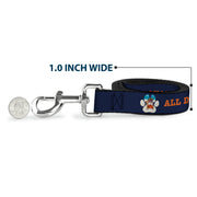 Dog Leash - BEACH DAWG CARE ALL DOGS ARE EQUAL Navy/Oange