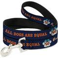 Load image into Gallery viewer, Dog Leash - BEACH DAWG CARE ALL DOGS ARE EQUAL Navy/Oange
