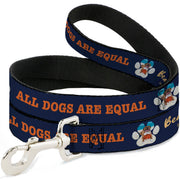 Dog Leash - BEACH DAWG CARE ALL DOGS ARE EQUAL Navy/Oange