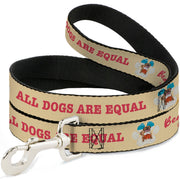 Dog Leash - BEACH DAWG CARE ALL DOGS ARE EQUAL Cream/Pink