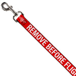 Dog Leash - Buckle-Down REMOVE BEFORE FLIGHT Red/White