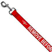 Dog Leash - Buckle-Down REMOVE BEFORE FLIGHT Red/White