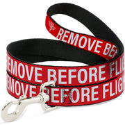 Dog Leash - Buckle-Down REMOVE BEFORE FLIGHT Red/White