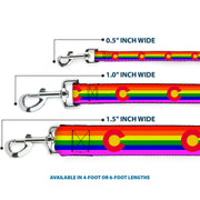 Dog Leash - Colorado Flags2 Pride