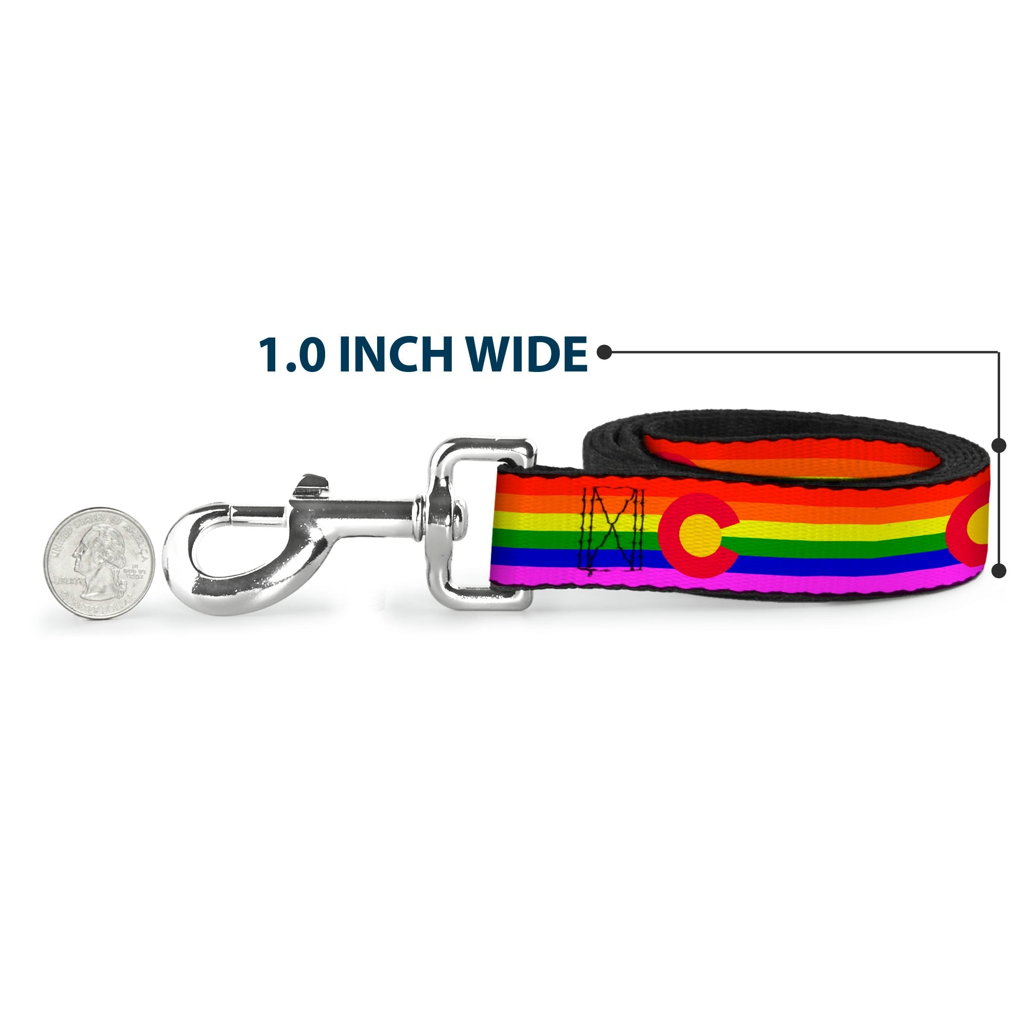 Dog Leash - Colorado Flags2 Pride