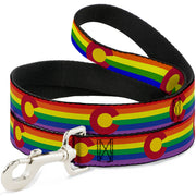 Dog Leash - Colorado Flags2 Pride