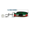 Load image into Gallery viewer, Dog Leash - Cali Bear Silhouette & Star/CALIFORNIA REPUBLIC Green/White/Brown/Black/Red
