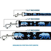 Dog Leash - CALIFORNIA REPUBLIC/Bear/Stars Silhouette Black/Scenic Mountains