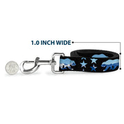 Dog Leash - CALIFORNIA REPUBLIC/Bear/Stars Silhouette Black/Scenic Mountains
