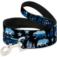 Load image into Gallery viewer, Dog Leash - CALIFORNIA REPUBLIC/Bear/Stars Silhouette Black/Scenic Mountains
