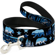 Dog Leash - CALIFORNIA REPUBLIC/Bear/Stars Silhouette Black/Scenic Mountains