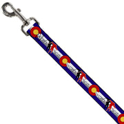 Dog Leash - Colorado Skier1 Red/Mountains