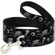 Dog Leash - Colorado Skier/Snowboarder Black/White/Grays
