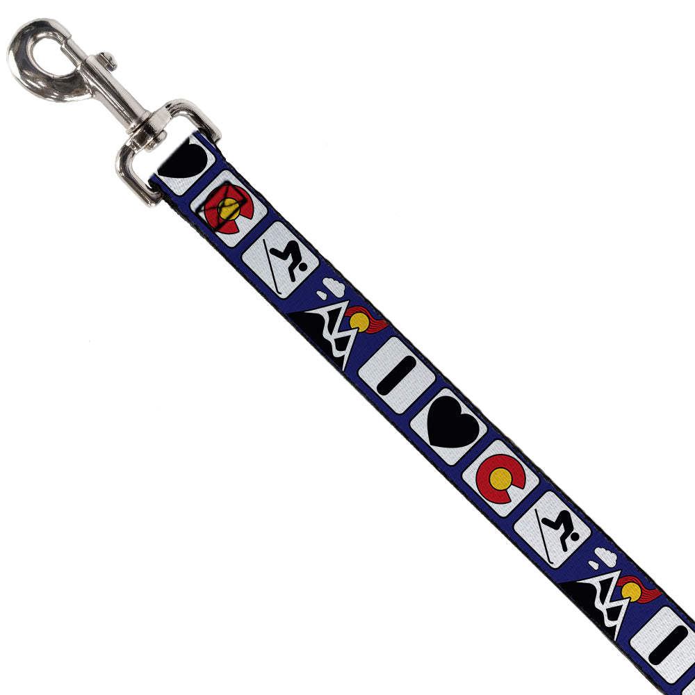Dog Leash - I HEART COLORADO SKIING Logos/Mountain