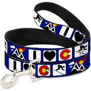 Dog Leash - I HEART COLORADO SKIING Logos/Mountain