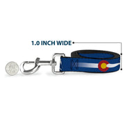 Dog Leash - Colorado Skier2 Blue/White/Red/Yellow