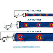 Dog Leash - Colorado Skier3 Blues/Red/Yellow