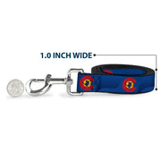 Dog Leash - Colorado Skier3 Blues/Red/Yellow