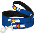 Load image into Gallery viewer, Dog Leash - Colorado Logo/Skis Blue/White/Red/Yellow
