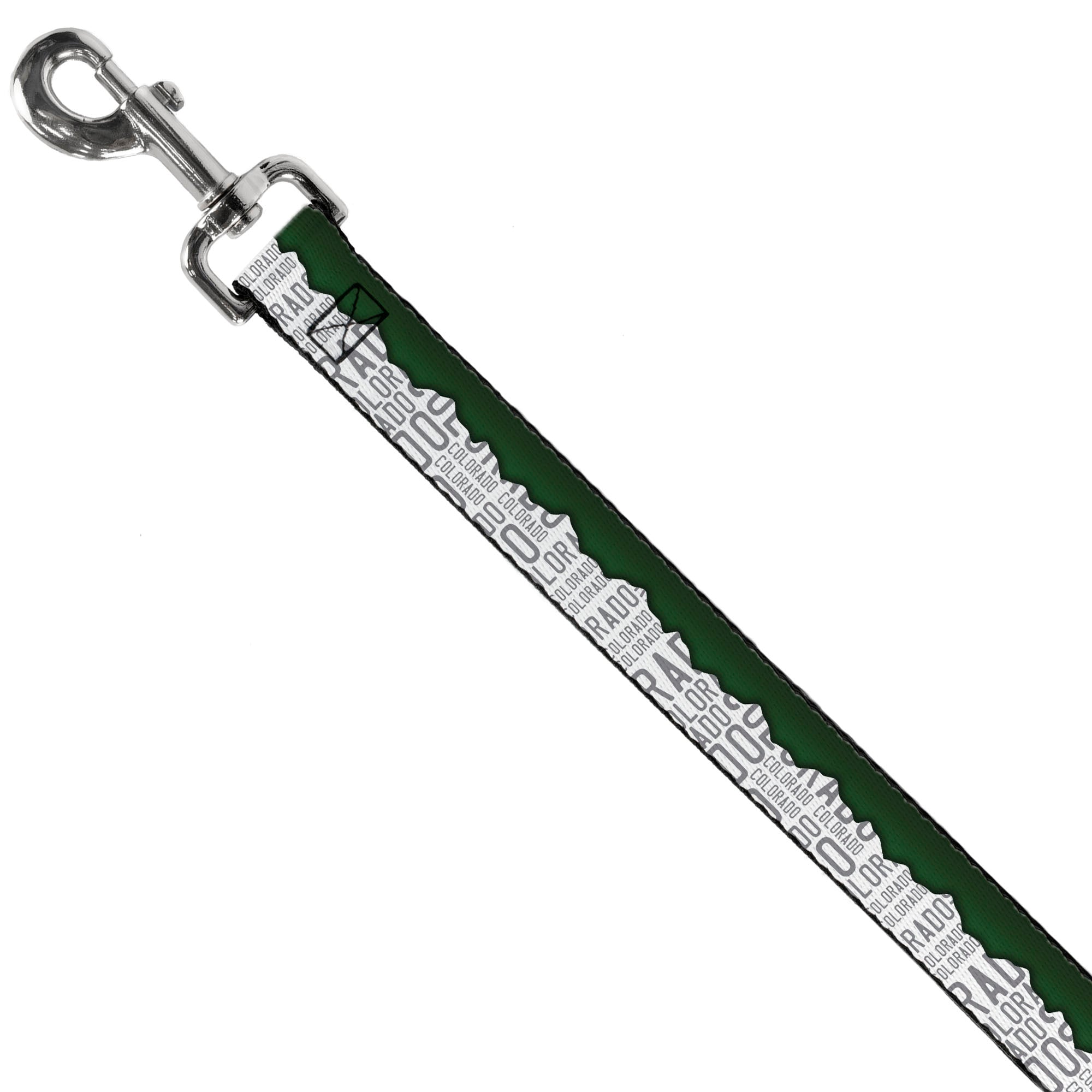 Dog Leash - Colorado Mountains Green/White/Gray Text