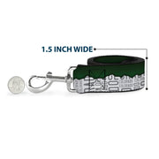 Dog Leash - Colorado Mountains Green/White/Gray Text