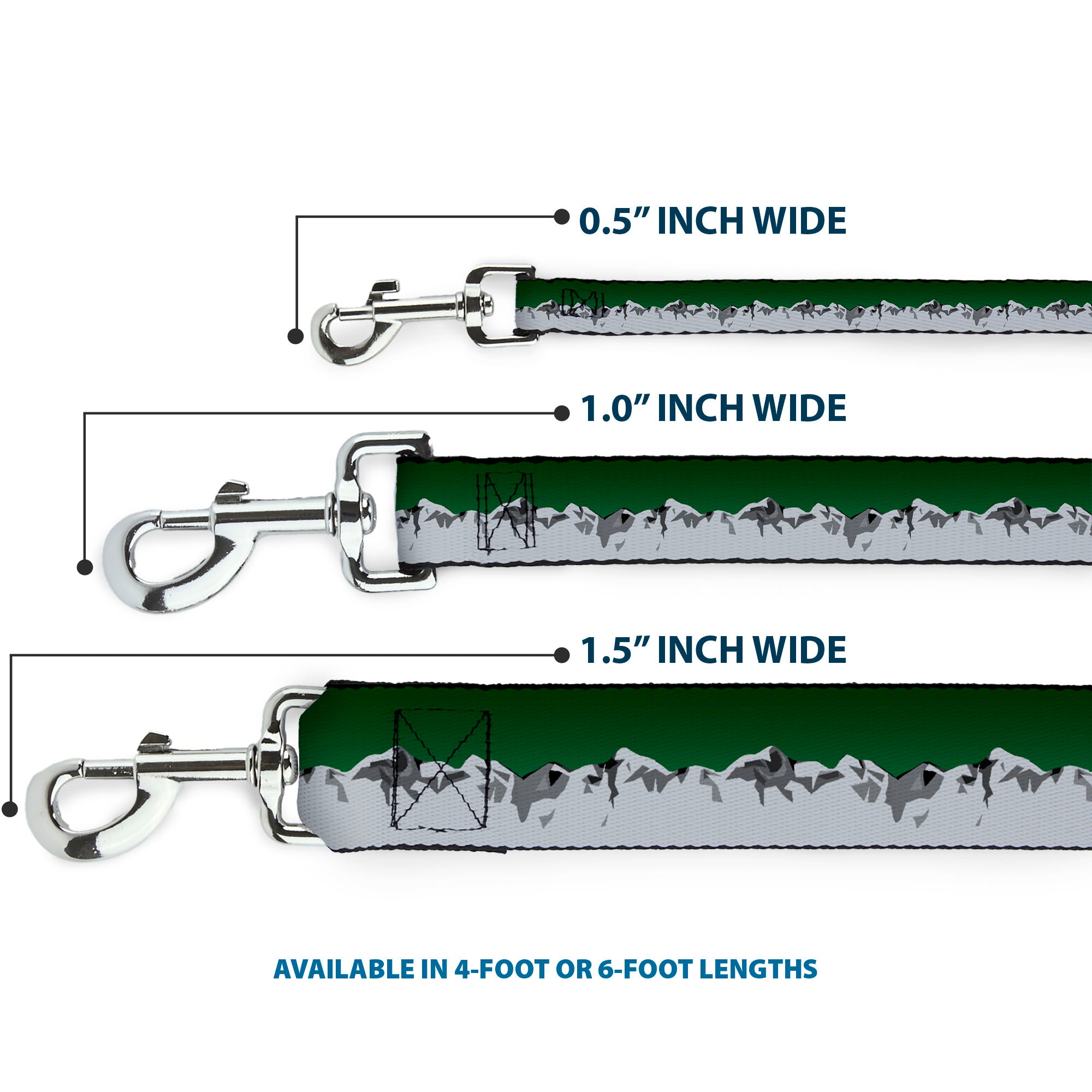 Dog Leash - Colorado Mountains Green/Grays