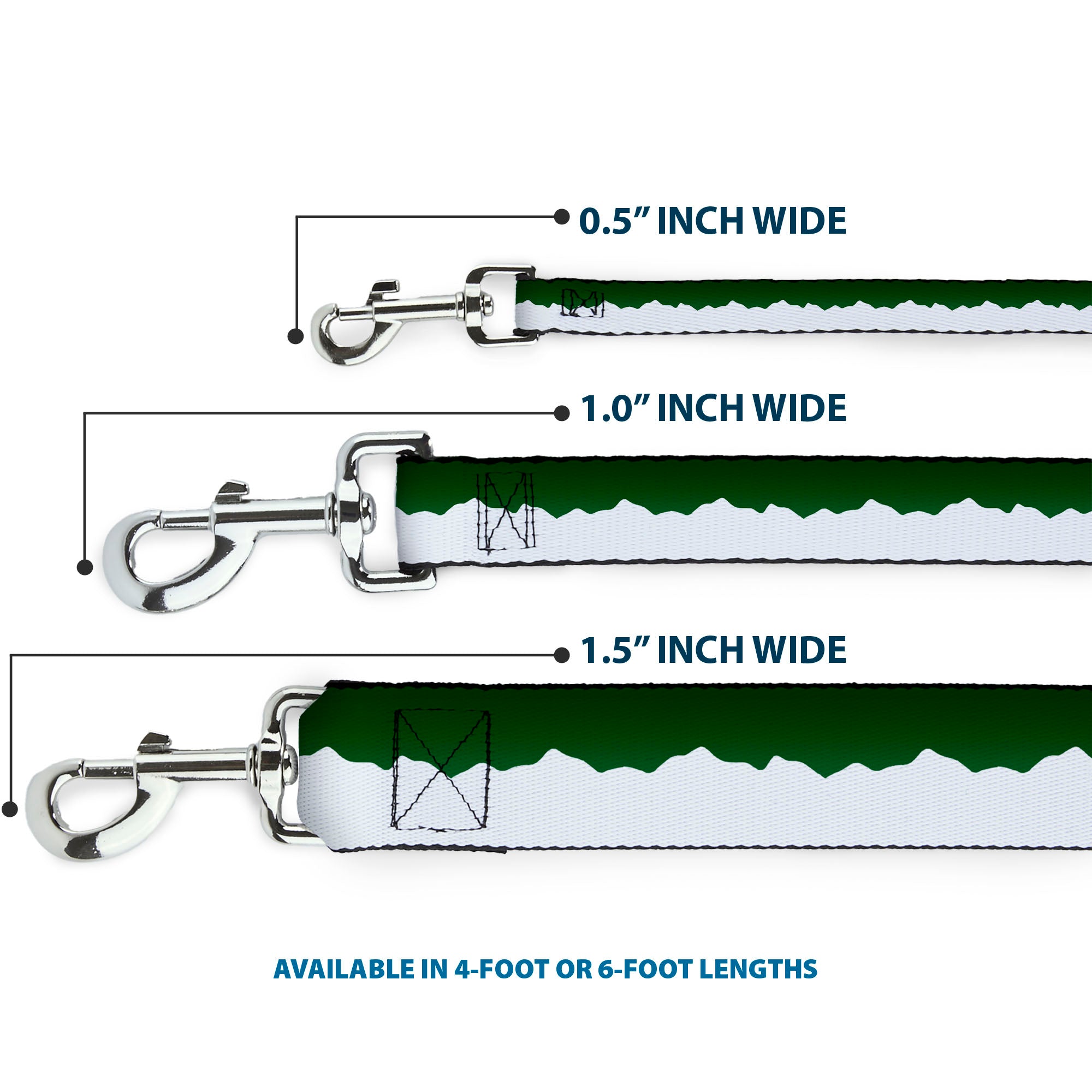 Dog Leash - Colorado Solid Mountains Green/White