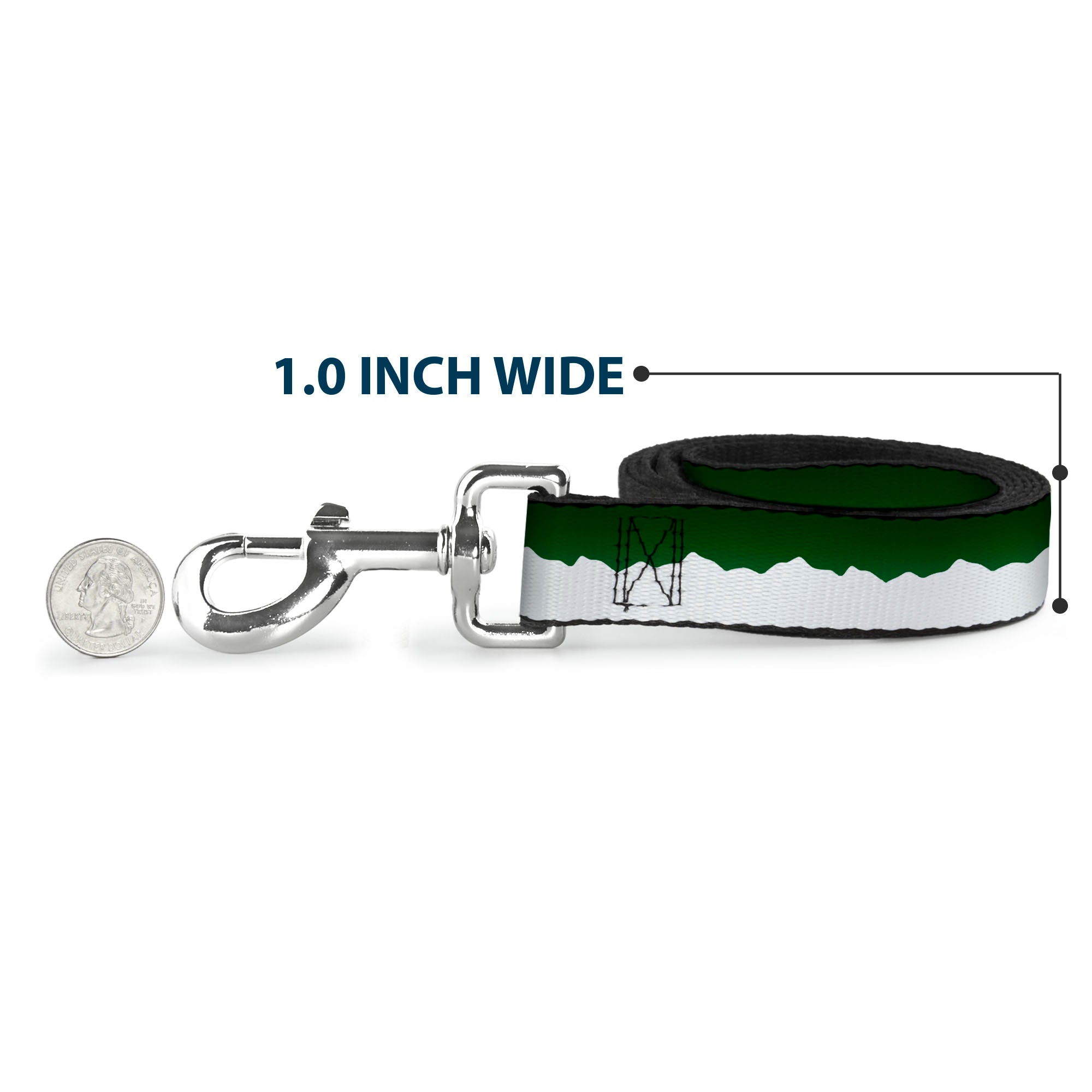 Dog Leash - Colorado Solid Mountains Green/White
