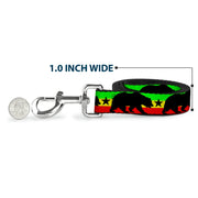 Dog Leash - Cali Bear/Star Silhouette Rasta/Black