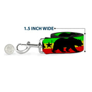 Dog Leash - Cali Bear/Star Silhouette Rasta/Black