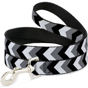 Dog Leash - Chevron White/Gray/Black