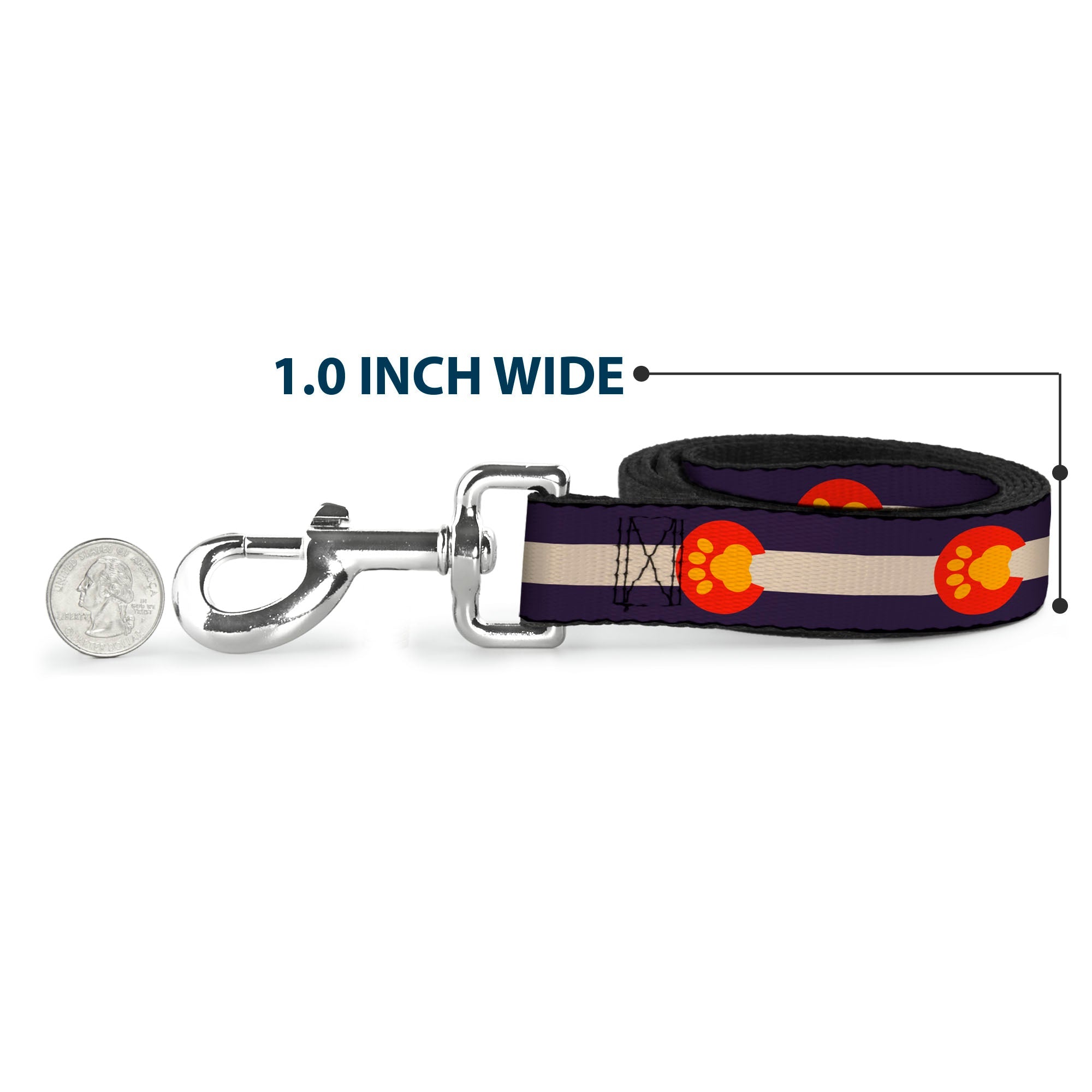 Dog Leash - Colorado Flag/Paw Print