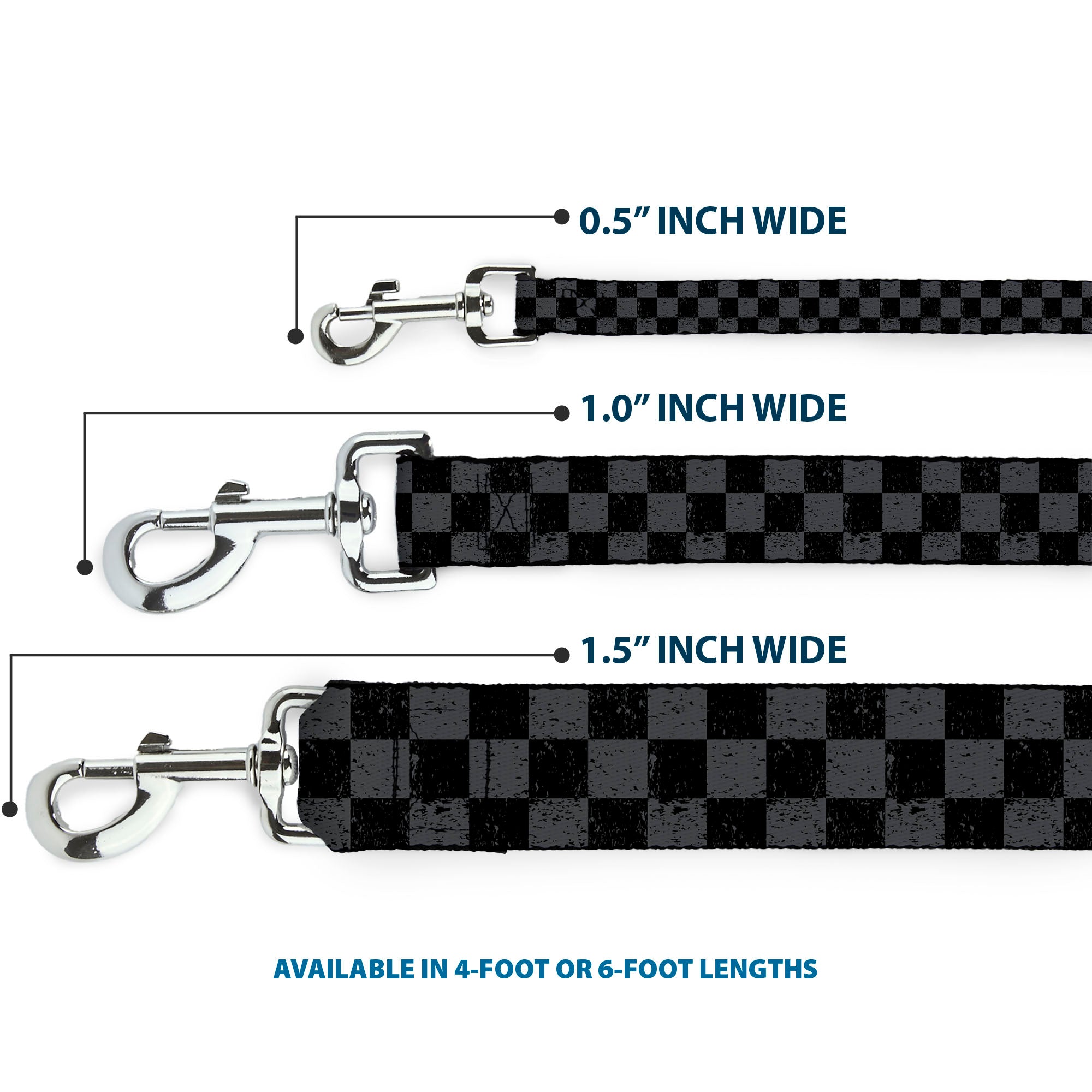 Dog Leash - Checker Weathered2 Black/Gray