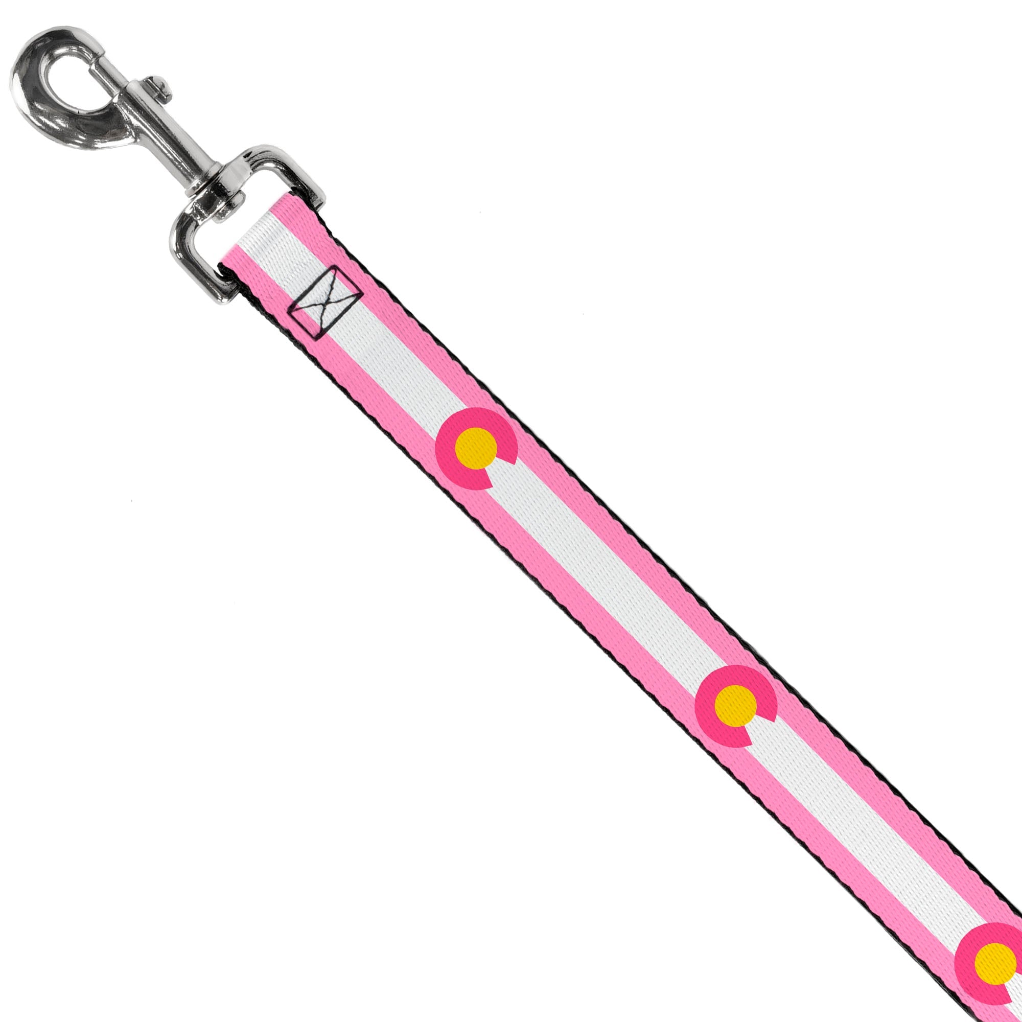 Dog Leash - Colorado Flags5 Repeat Light Pink/White/Pink/Yellow