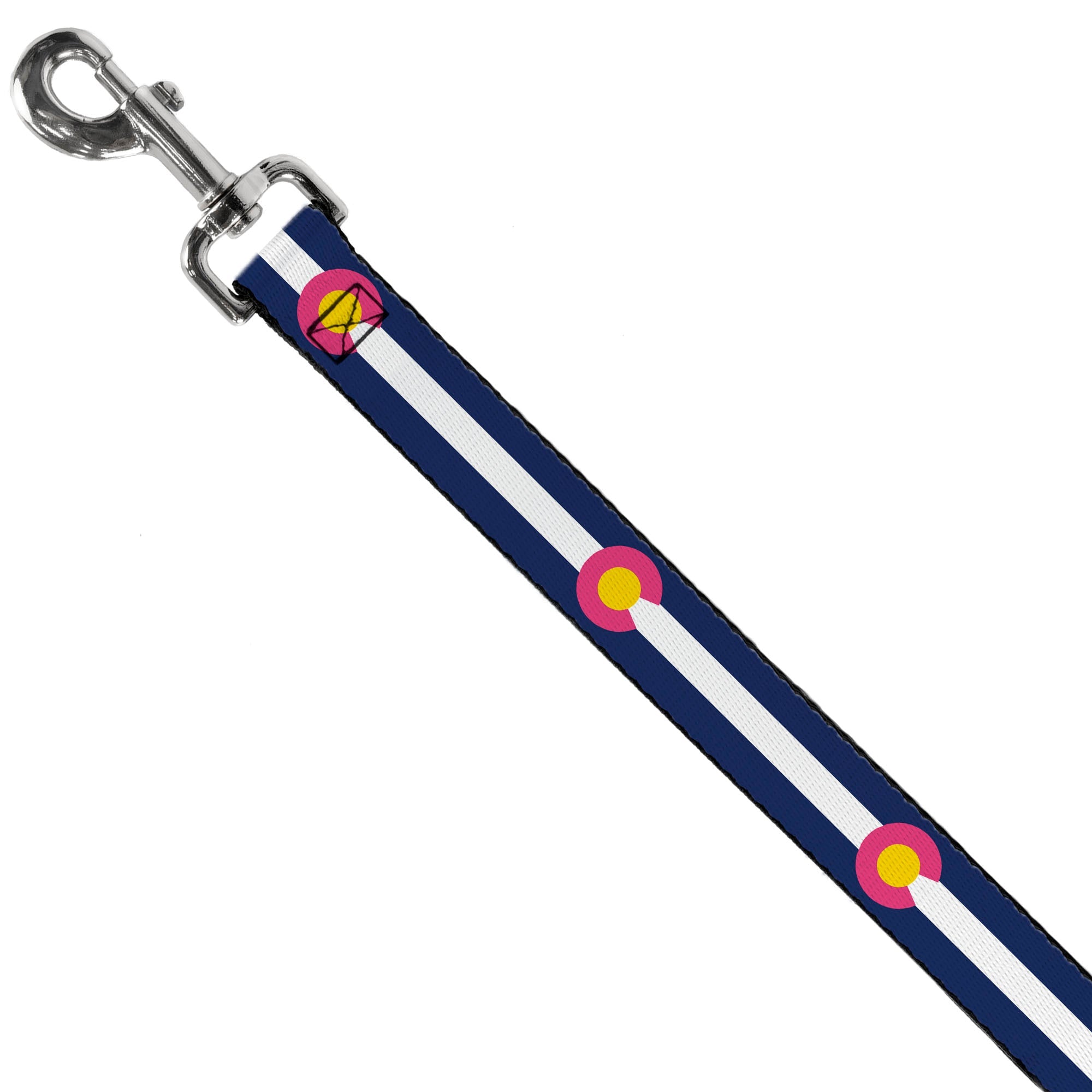 Dog Leash - Colorado Flags6 Repeat Blue/White/Pink/Yellow