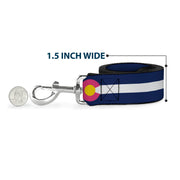 Dog Leash - Colorado Flags6 Repeat Blue/White/Pink/Yellow