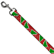Dog Leash - Christmas Trees/Stars Red/White/Green