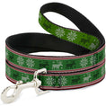 Load image into Gallery viewer, Dog Leash - Christmas Stitch Moose/Snowflakes Red/Green
