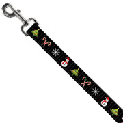 Dog Leash - Christmas Blocks Black/White/Multi Color