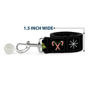 Dog Leash - Christmas Blocks Black/White/Multi Color