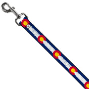 Dog Leash - Colorado Flags2 Repeat Weathered