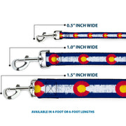 Dog Leash - Colorado Flags2 Repeat Weathered