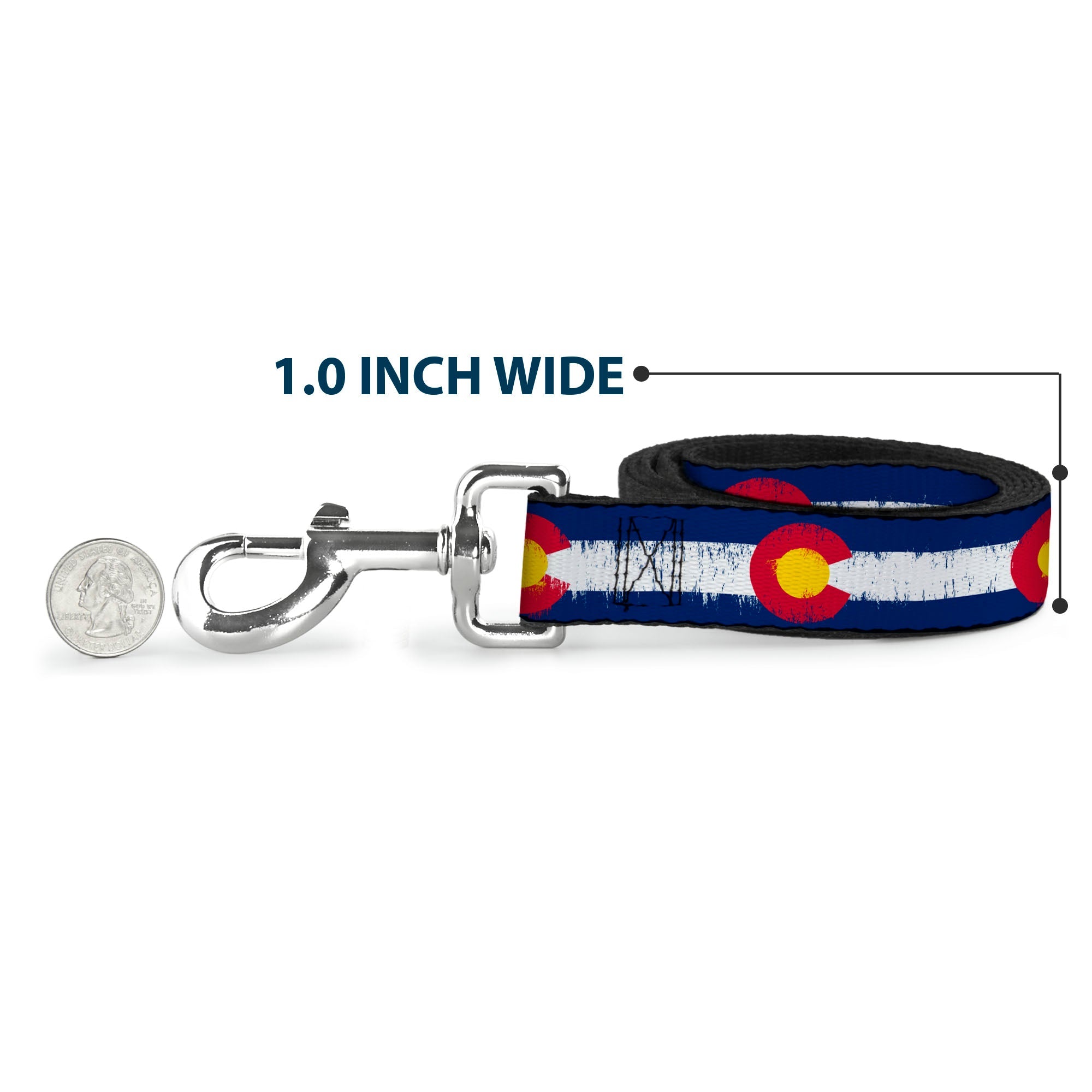 Dog Leash - Colorado Flags2 Repeat Weathered