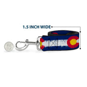 Dog Leash - Colorado Flags2 Repeat Weathered