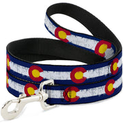 Dog Leash - Colorado Flags2 Repeat Weathered