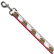 Dog Leash - California Flag White w/Stripe