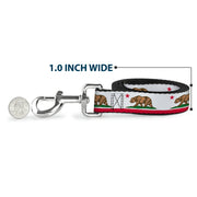 Dog Leash - California Flag White w/Stripe