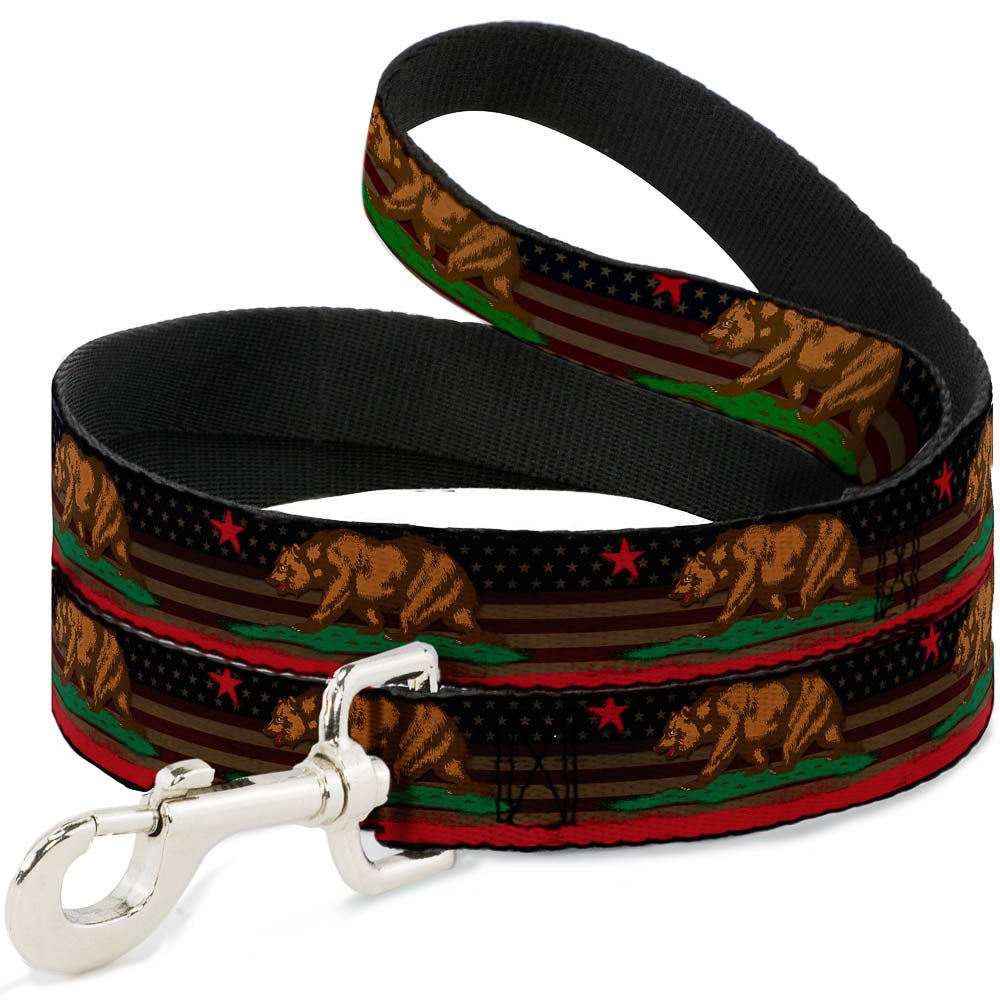 Dog Leash - Cali Bear/Star/Stripe/US Flag Stretch