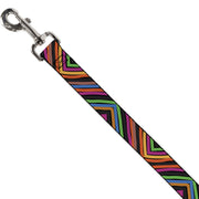 Dog Leash - Chevron Freehand CLOSE-UP Multi Color